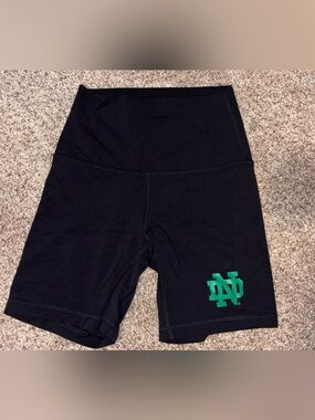 lululemon athletica Black Bike Shorts with Green ND Logo